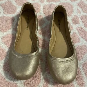 Gold Lucky brand flats. Size 6